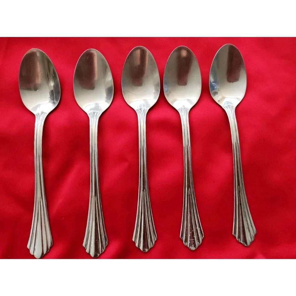 Oneida Stainless Steel Dublin 5 Tablespoons Table Spoon Set Glossy Silver